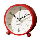 4'' Non-Ticking Quartz Battery Operated Analog Alarm Clock Nightlight Red