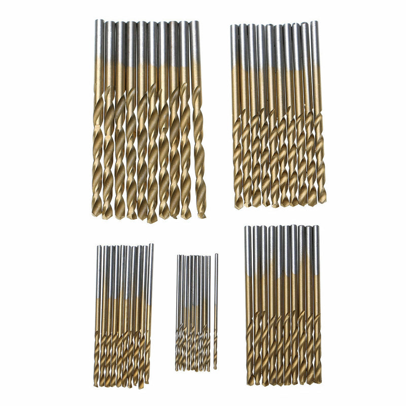 50pcs Titanium Coating High Speed Steel Drill Bit Set Tool 1/1.5/2/2.5/3mm Hot