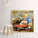 Little Boy Car Diamond Painting 5D DIY Full Round Drill Handmade Mosaic Art