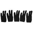 5 x 3 Fingers Gloves for Cue Billiards Snooker, Black G4U6