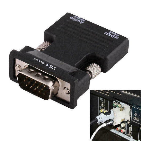 1080P HDMI Female to VGA Male with Audio Output Cable Adapter HOT Converter F0G9
