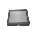 Ring Box Organizer Jewelry Holder Glass Top Display Case Tray 36 Slots Storage