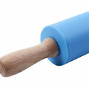 non stick wooden silicone rolling pin silicone for kitchen and baking (blue Z9K6