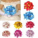 12-Head Artificial Silk Orchid Flower Wedding Decor Bridal Bouquet Party Red