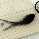 Key Ring Keychain Black Dream Catcher Handmade Handcraft Feather Natural