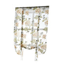 Cute Peony Floral Tie-up Roman Window Curtain Sheer Balcony Cafe Kitchen