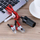 Female Car Lighter Power Socket to Battery Clip-On Crocodile Clip