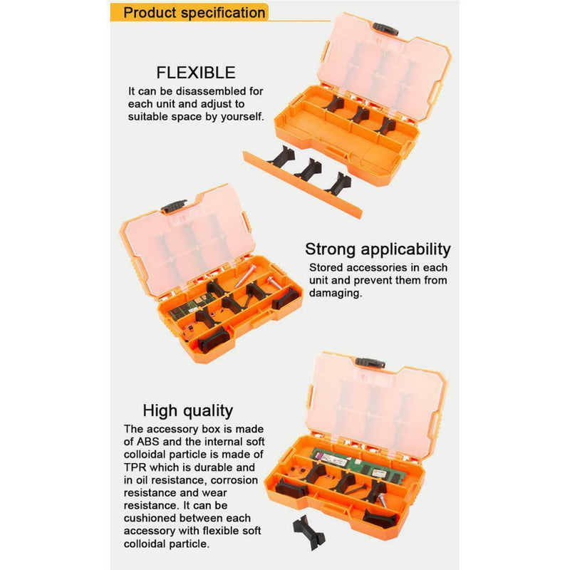 Multifunction DIY Repair Tools Box Storage Detachable Baffle Store Accs