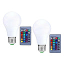 2PCS 5W Remote Control RGB Bulb Lamp, White Light, 10W, Suitable For
