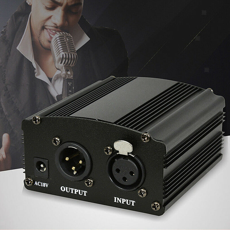 Universal 48V Phantom Power Supply Box for Condenser Microphones