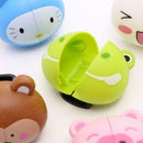 Cartoon Animal Head Toothbrush Suction Bathroom Holder Wall Stand Random Co N7P7