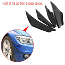 4Pc 1Set Car Black ABS Front Bumper Canards Splitter Fins Body Spoiler Uni ASD