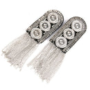 Costume Party Men's Epaulet Shoulder Boards With Button Tassel Link Chain