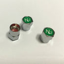 4X Safety NITROGEN N2 Wheel Tire Valve Stem Caps Simple Chrome Plating Accessory