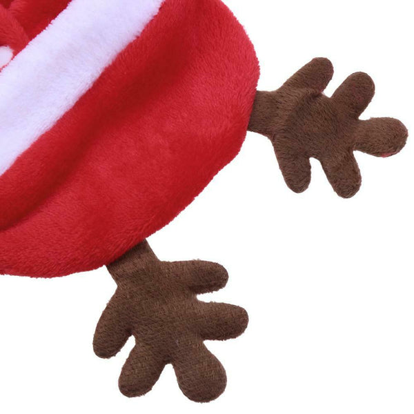 Fleece Dog Clothes Dog Coat Christmas Lovely Pet Elk Hooded Warm Coat(XL) A#S