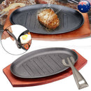 Cast Iron Roasting Steak Pan Non Stick Roast Enamel Fried Pot Plate Frying