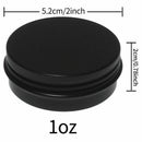 12Pcs 1Oz Black Aluminum Tin Jars Round Screw Lid Containers Empty Metal St