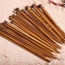 36pcs 18 Size Carbonize Bamboo Single Pointed Crochet Knitting Needles