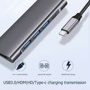 5in1 Type C USB 3.1 to HDMI Type-C 3 USB 3.0 Adapter Hub For Macbook Pro