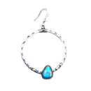 Big Circle Turquoise Earrings Ethnic Style Retro Ear Hook for Women Jewelry A