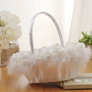 White Basket Romantic Bowknot Silk Cloth Wedding Ceremony Party Rose Flowe BQK