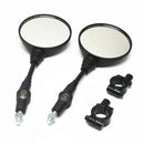 Motorcycle Rearview Side Mirror Black Round For 22mm Bar Scooter Street Bike