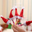 6pcs Christmas Mini Lollipop Lollypop Santa Claus Hat Cap Wrap Xmas Party-Decor