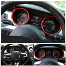 ABS Red Interior Dashboard Ring Cover Trim Decoration for Ford Mustang 2015