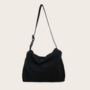 Canvas Crossbody Bag Large Capacity Unisex Travel Shoulder Handbags (Black) A