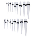 Bulk 10 Pair Ear Expander Taper Tunnels Stretching Plugs 00G-16G Kit Set+O Rings
