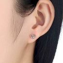 Female Imitation 925 Stunning sweet Heart Stud Earrings UK Womens Jewellery Y1Y9