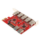 PCI-E to 7 Port USB3.0 HUB PCI Express Expansion Card Adapter 5 Gbps Speed