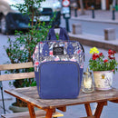 Printing Mommy Travel Backpacks Big Maternity Nappy Top-handle Bags (Blue) A