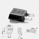 5X Euro EU to US USA Power Plug Converter Adapter with Two Holes ABS Black