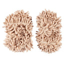 Microfiber Elastic Cuff Cleaning Mop Slipper Cover Pair Khaki P1N7