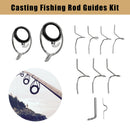 Steel Fly Fishing Rod Guide Tip Repair Kit Set DIY Eye Rings Different Size