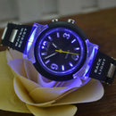 Ulzzang Black Rubber Student Cool Led Night Light Electronic Watch Sports J