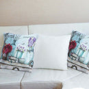 Fashion Retro Style Flower Vase Printed Pillow Cover Living Room Flowers Pi