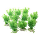 10pcs Green Plastic Plants Aquarium Fish Tank Decoration Ornament Y7B8