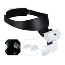2X(Headband Magnifier With 2 Led Lights And 5 Detachable Lenses 1X,1.5X,2X,