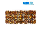 10pcs 15mm Golden Square Shaped Rhinestone Ribbon Slider Wedding Buckles