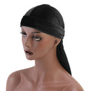 2pcs Mens Elegant Velvet Bandana Hat Long-Tail Muslim Headwear Beanie Cap