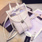 Women's 2 in 1 Clear Fashion Backpack Transparent Travel Beach Shoulder Han M6N2