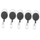 5pcs Retractable Extendable Metal Wire 60cm Key Chain  Clip Pull Keyring
