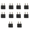 10PieceAirline Airplane Flight 3.5mm Headphones Audio Adapter Golden Plated