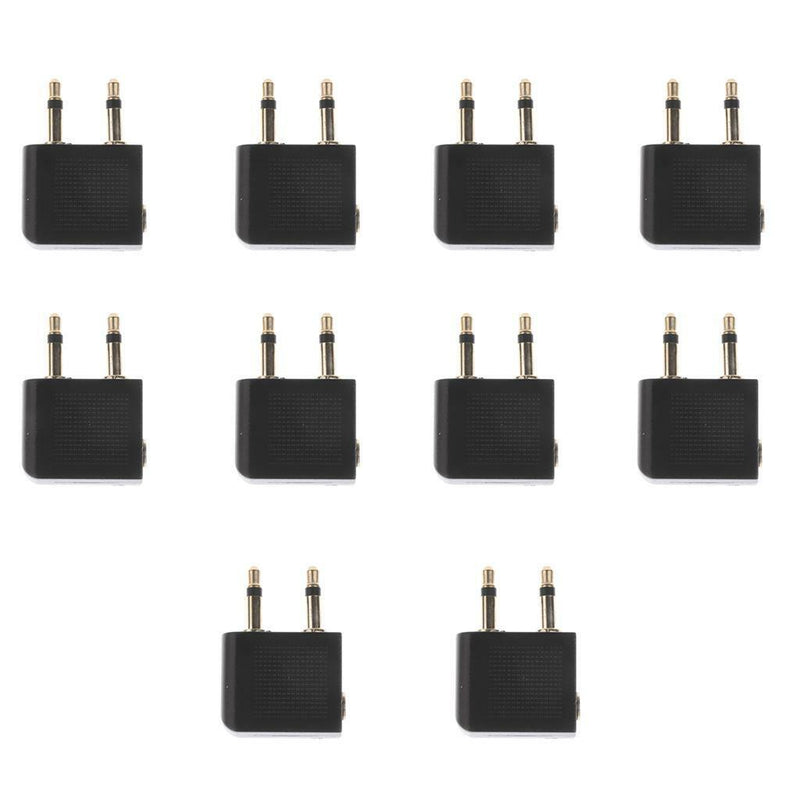 10PieceAirline Airplane Flight 3.5mm Headphones Audio Adapter Golden Plated