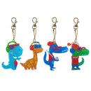 4pcs DIY Full Drill Special Shaped Diamond Painting Dinosaur Bag Keychains Art