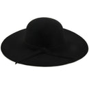 Black Soft Ladies Floppy Wide Brim Cloche Fedora Dress Hat Retro Wool Bowkn S9E8