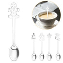 4PCS Christmas Stainless Steel Spoon Fashion Cartoon Coffee Spoon Life Home E9P8