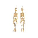 Fashion Exaggerated Halloween Alloy Human Skeleton Earrings Long Pendant Ea